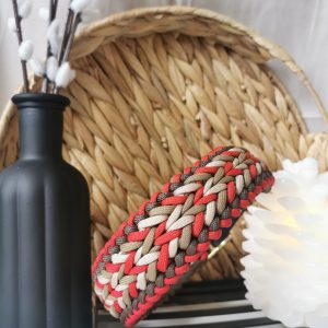 Modèle de collier rouge en paracorde fait main, personnalisable pour chiens et chats