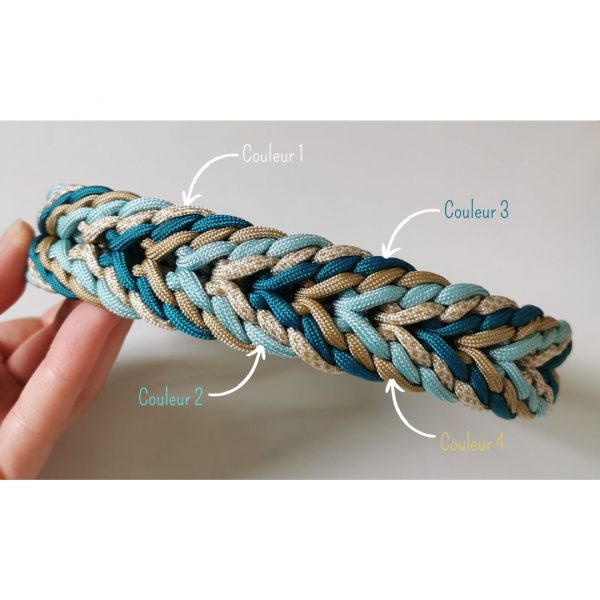 Collier River en paracorde avec couleurs personnalisables pour chiens et chats.